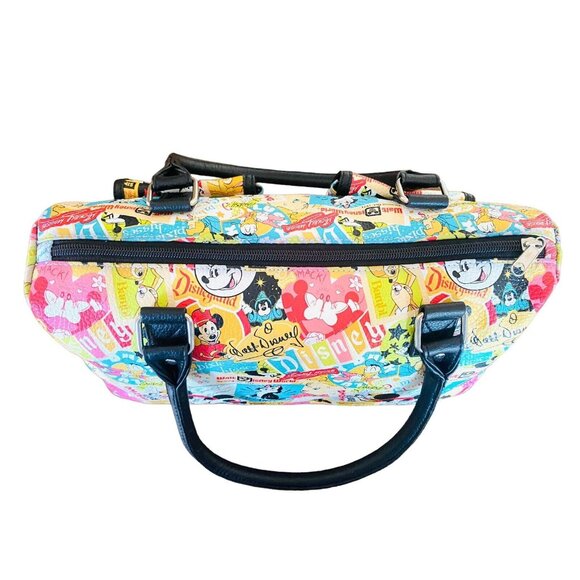 Disney Parks all Over Print Handbag Mickey Minnie Goofy Donald 2 Front Pockets - Picture 6 of 13